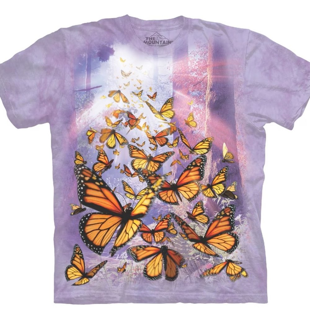 The Mountain Monarch Butterflies Butterfly Lavender Cotton T-Shirt Adult S-3X